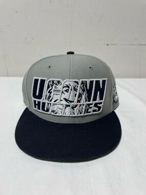 UConn Huskies Snapback Hat 47 Brand NCAA Gray Navy Big Logo Adjustable Cap
